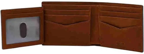 Miniatura 62 de Fossil Billetera plegable de cuero para hombre con ventana de identificación abatible para hombres