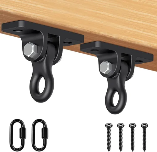 Miniatura 10 de SELEWARE Silent Swing Hanger - Gancho giratorio de alta resistencia, accesorios de montaje para porche, columpio, hamaca, silla, bolsa pesada, C