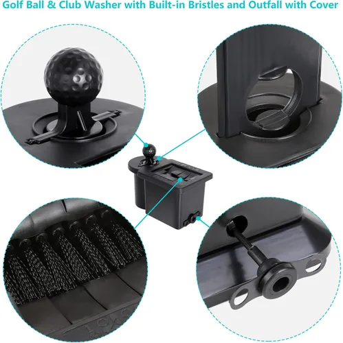 Miniatura 5 de 10L0L Limpiador de cabeza de palo de golf y pelota de golf 2 en 1 con soporte universal extraíble, se adapta a los modelos EZGO TXT RXV y Club Car