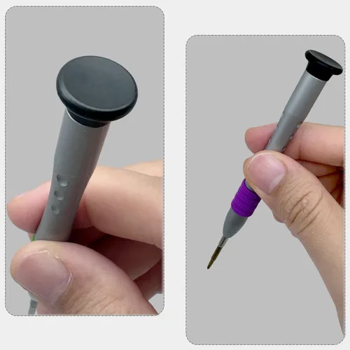 Miniatura 5 de Destornillador Phillips de precisión de 0.047 in, punta de acero magnética S2, tapa giratoria libre, agarre antideslizante, compatible con tornillo