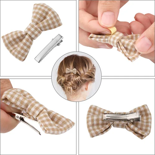 Miniatura 2 de 200 pinzas para el cabello de metal de cocodrilo, pinzas de pelo de pico de pato para hacer lazos, horquillas de una sola punta, horquillas de metal