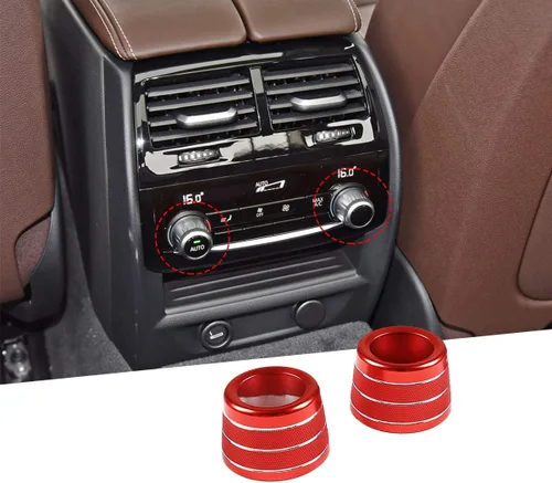 Miniatura 9 de YIWANG - 2 anillos de perilla de aire acondicionado para coche para BMW Serie 5 G30 G38, 6 Series GT, 7 Series G11 G12 2016-2020, Azul