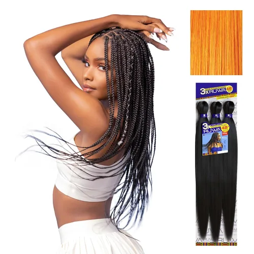 Miniatura 31 de Sensationnel Ruwa - Cabello trenzado preestirado, 3 x 48 pulgadas, repelente al agua, kanekalon, de secado rápido, sintético, sin picazón
