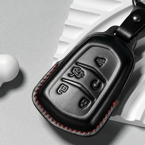 Miniatura 2 de Funda de cuero para llavero de Cadillac con funda protectora para llave de coche ATS CT6 CTS XTS XT4 XT5 XT6 accesorios