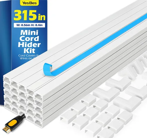 Miniatura 8 de YesBes Kit de ocultador de cable de 116 pulgadas, cubiertas de cable para cables en la pared, protector de cable para TV de montaje en pared