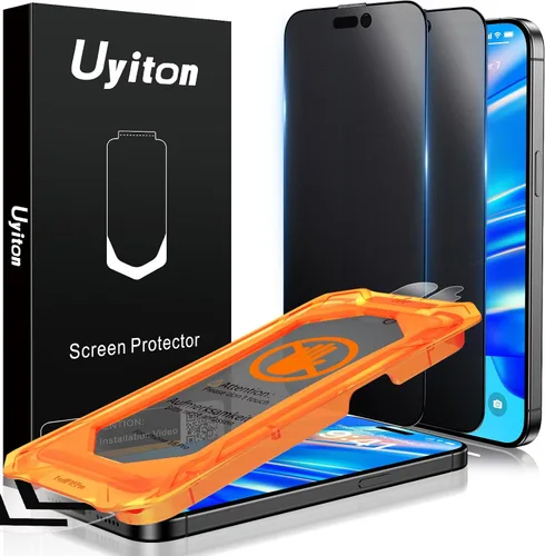 Miniatura 21 de Uyiton Protector de pantalla de privacidad para iPhone 16 Pro Max, [fácil de instalar] [cero burbujas] de cobertura completa inastillable
