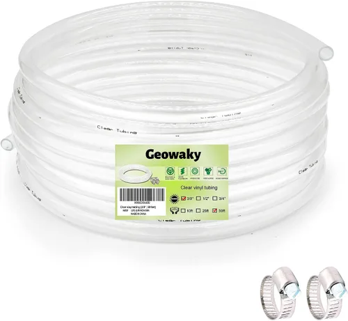 3/8’’ DI × 1/2’’ DE - 50 pies de tubo de vinilo plástico transparente, tubo de PVC híbrido, tubo de vinilo ligero, no tóxico, resistente a químicos