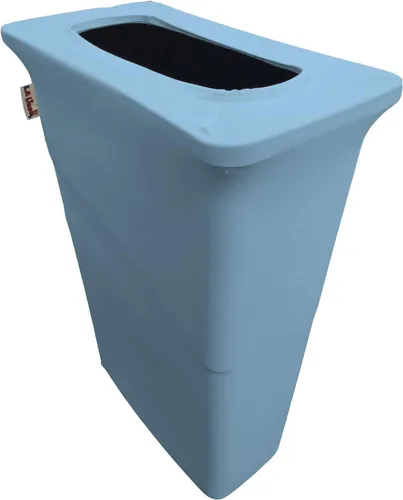 Miniatura 83 de LA Linen Cubierta para cubo de basura ajustable de elastano elástico de 32 galones, cubierta redonda para contenedor de residuos, decoración de Gris