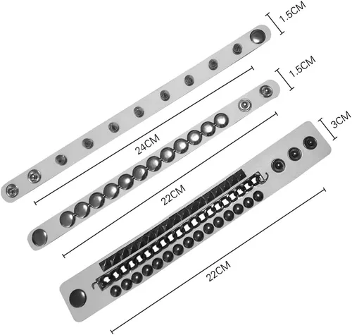 Miniatura 2 de TURTLEDOVE Pulsera de cuero punk – Pulsera de cuero gótica con tachuelas de metal – Accesorios punk rock de los años 80 para hombres y mujeres
