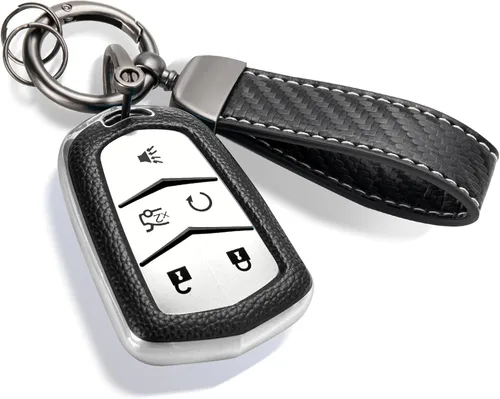 Miniatura 16 de Funda para llavero Nissan con llavero de cuerda trenzada de metal de lujo, funda suave mejorada para llave Nissan (solo 3 botones)
