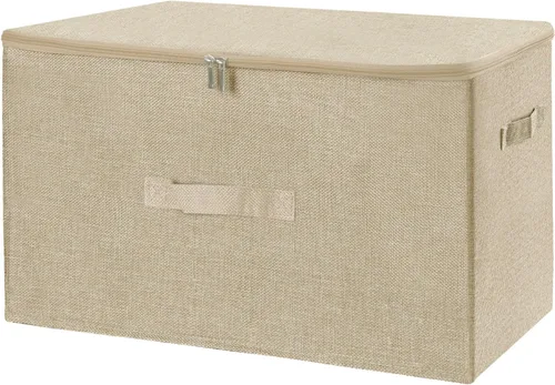 Miniatura 33 de ANMINY Contenedores de almacenamiento con tapas con cremallera, cajas de almacenamiento de tela con tapa de 36 cuartos de galón, cestas con asas