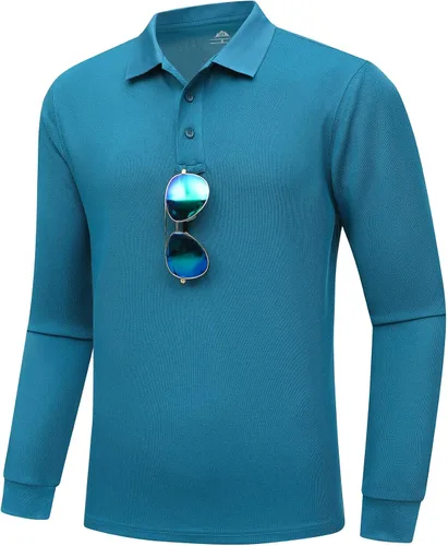 Miniatura 2 de MOERDENG Polo de golf para hombre, ajuste regular, secado rápido, táctico, manga corta y larga, camiseta de tenis