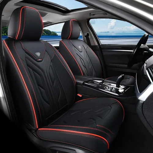Coverado Fundas de Asiento Delantero para Automóvil, 2 Piezas Fundas de Asiento de Cuero para Automóviles, Protector de Asiento de Automóvil Solo