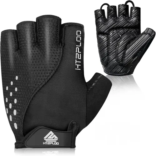 HTZPLOO Guantes de bicicleta, guantes de ciclismo, guantes de ciclismo para hombres y mujeres con almohadilla antideslizante que absorbe los golpes,