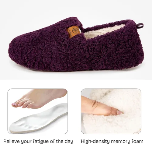 Miniatura 3 de EverFoams Pantuflas completas de espuma viscoelástica de oveja para mujer