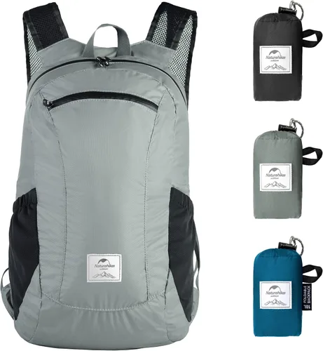 Miniatura 8 de Naturehike Mochila de senderismo ligera de 18 litros, mochila plegable impermeable para acampar, ultraligera para viajes, avión, adultos Verde Pino