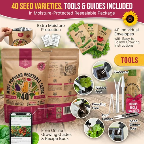 Miniatura 3 de Organo Republic Paquete de variedad de 40 semillas de vegetales – 26000 semillas autóctonas sin OMG para plantar verduras y frutas a granel