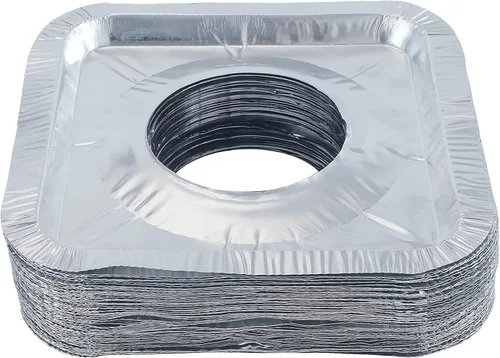 Miniatura 9 de Waytiffer Revestimientos para quemadores de gas (paquete de 50) cubiertas cuadradas de papel de aluminio desechables de 8.5 pulgadas para quemadores