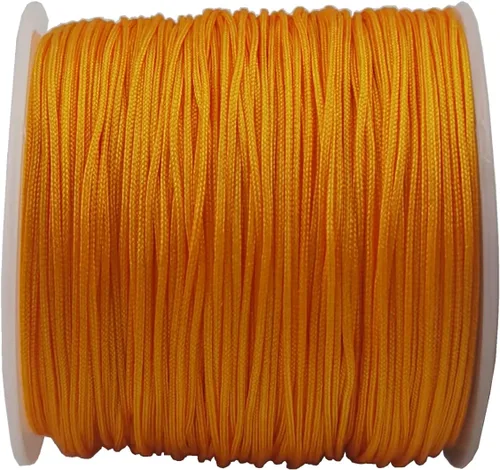 Miniatura 3 de Glory Qin Cuerda decorativa de nailon de 109 yardas con cuentas Kumihimo, cuentas, borla, fabricación de joyas con nudo chino (0.031 in, rojo)