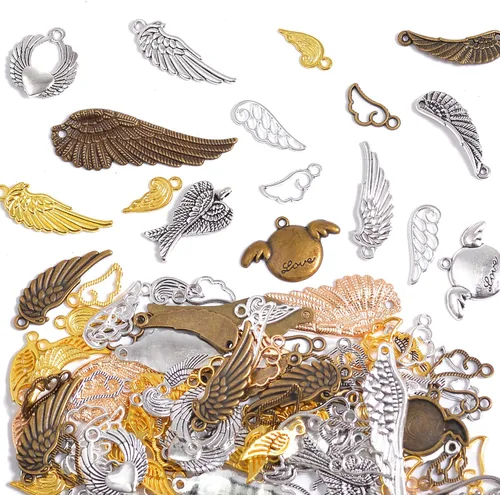 Miniatura 16 de stino 100 G Mixed Style Metal Charms for Jewelry Making, Bulk Silver & Gold Plated, for Bracelet, Necklace, Earrings DIY Crafts