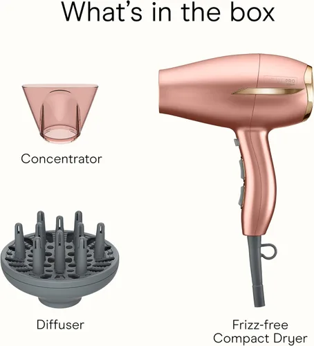 Miniatura 9 de INFINITIPRO de CONAIR - Secadora de pelo compacta sin encrespamiento, 2 veces más brillo, 3 veces más control de encrespamiento Rosa (Dusty Rose)