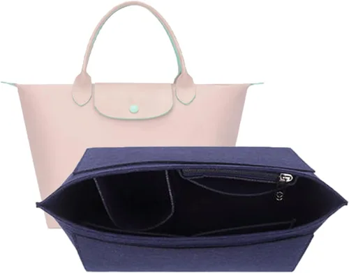 Organizador de bolso, organizador de fieltro con múltiples bolsillos, organizador plegable para bolsa de mano, organizador de cartera para
