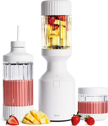 Miniatura 20 de Beast Mega 1200 Acero inoxidable Batidora de encimera de alta calidad Batidos, batidos, salsas, salsas porciones Lg Mezcla hielo + frutas