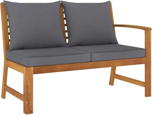 Miniatura 4 de Ensemble Salon de Jardin 9 Pièces en Bois d'Acacia Massif avec Coussins Gris, Mobilier d'Extérieur Modulable Pour Terrasse et Balcon, Confortable et