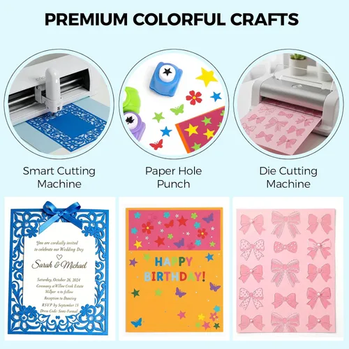 Miniatura 4 de BigOtters 30 hojas de cartulina de colores de 8.2 x 11.7 pulgadas, 15 colores surtidos para impresión, fabricación de tarjetas, manualidades