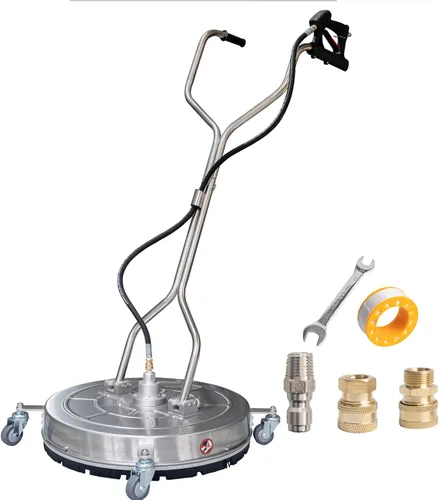 Miniatura 8 de Hourleey Limpiador de superficies de lavadora a presión de 20 pulgadas con asas dobles, limpiador de superficies de acero inoxidable con 4 ruedas