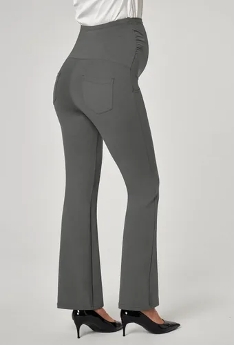 Miniatura 2 de Ewedoos Pantalones de maternidad pantalones de trabajo laterales fruncidos con bolsillos sobre el vientre, pantalones de vestir de embarazo