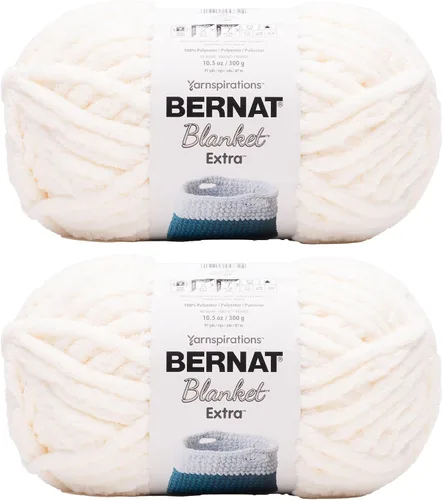 Miniatura 24 de Bernat - Estambre para mantas Extra Negro, 2 paquetes de 300g/10.5 onzas, poliéster, #7, jumbo, tejido de punto/ganchillo