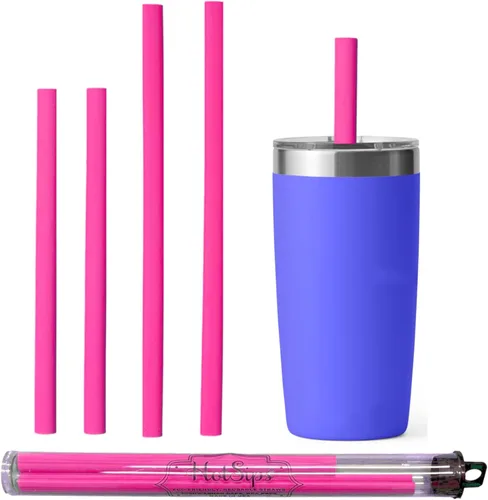 Miniatura 10 de Pajitas reutilizables de forma ergonómica fabricadas en Estados Unidos, vasos y tazas 4 medianas de 8 a 20 onzas para uso en bebidas frías o Aqua