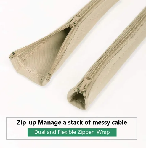 Miniatura 3 de StangH Organizador de mangas para organizar cables, 19 pulgadas, para el hogar y la oficina, con cremallera, organizador de cables, envoltura