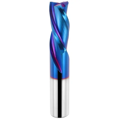 Broca de Router Espiral de Corte Descendente de 3 Flautas con Vástago de 1/2", Diámetro de Corte de 1/2", Longitud de Corte de 1-1/4", Brocas de