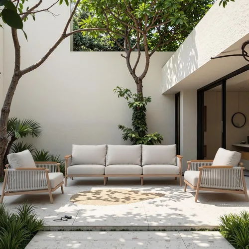 Miniatura 10 de Acanva Moderno sofá de aluminio para todo tipo de clima para patio al aire libre con cojines gruesos, tela de olefina, muebles de patio trasero