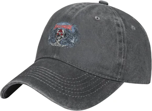 Cowboy Hat Trendy Hats for Man and Women Djustable Four Season Outdoor Baseball Cap of Hell Skull with Angel Deep Heather
