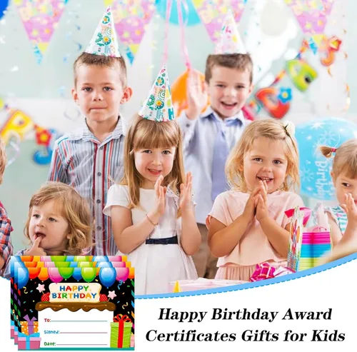 Miniatura 5 de D24TIME Certificados de cumpleaños para el aula de los niños – 36 piezas de regalos de feliz cumpleaños para estudiantes, profesores, suministros