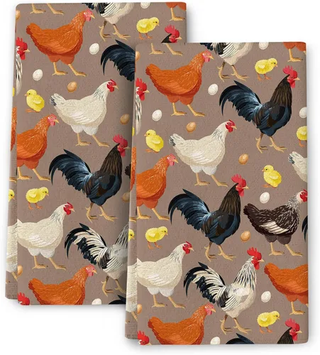 Miniatura 15 de Juego de 2 toallas de cocina modernas de mediados de siglo, toallas de mano absorbentes, paños de cocina retro para cocinar, hornear, baño, granja