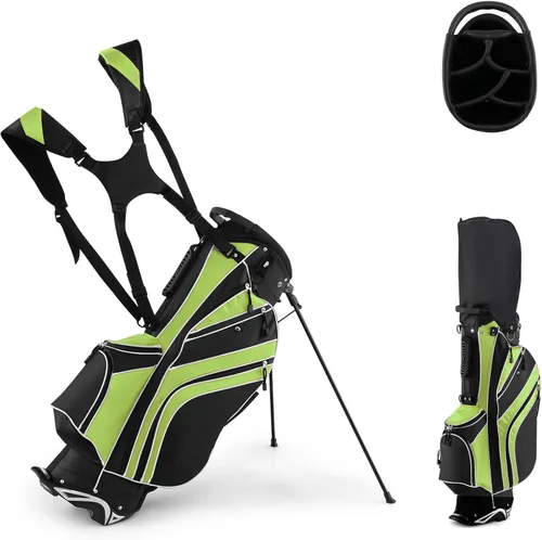 Miniatura 10 de ULTIMATE Bolsa de golf con divisores superiores de 6 vías, bolsa de golf con bolsillos y bolsa refrigeradora, bolsa de golf ligera y portátil