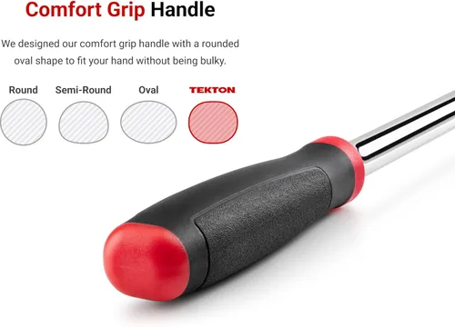 Miniatura 5 de TEKTON Trinquete de agarre cómodo de larga duración con cabeza flexible de 1/2 pulgada x 14 pulgadas sin liberación rápida SRH22214