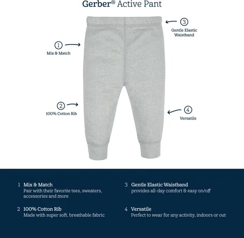 Miniatura 6 de Gerber Conjunto de pantalones activos para niña bebé