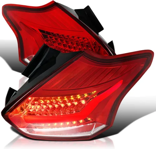 SPEC-D TUNING Luces LED rojas de barra trasera Compatible con Ford Focus Se/St/Titanium Hatchback 2015-2018, Ford Focus Rs Hatchback 2016-2018,