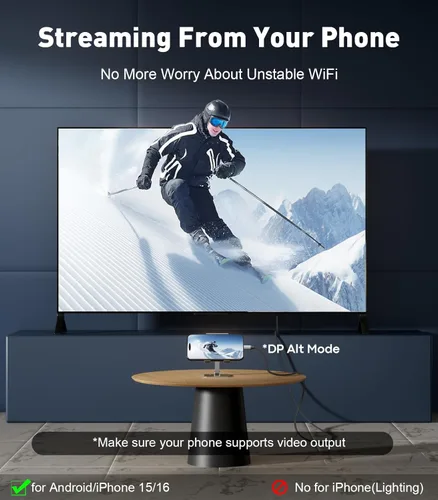Miniatura 5 de UANTIN Cable USB C a DisplayPort 1.4 de 6 pies 8K@60Hz 4K@240Hz, Thunderbolt 5/4/3 a Display Port Cable de Alta Velocidad USBC a DP 32.4Gbps