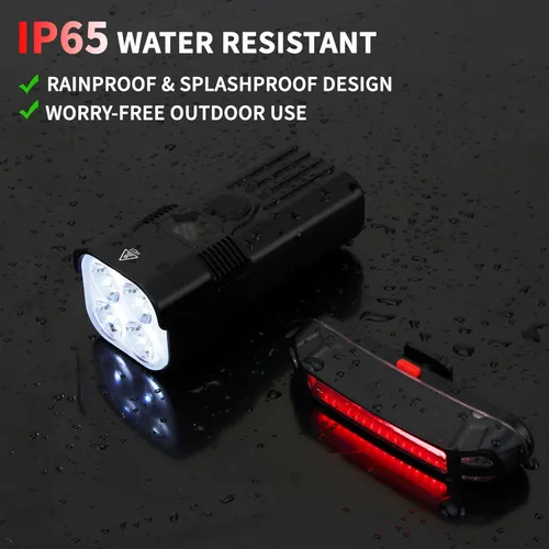 Miniatura 7 de Bike Light for Night Riding, 2000LM/1000LM Bicycle Headlight & Taillight, Multiple Modes,3000mAh/2000mAh USB C Rechargeable Waterproof LED Bright