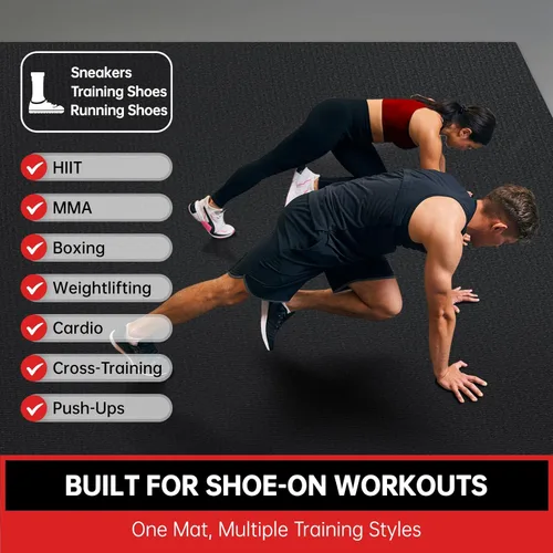 Miniatura 2 de GymCope - Alfombra grande para entrenar en casa, 12 x 6 pies, 10 x 6 pies, 9 x 6 pies, 8 x 6 pies, 7 x 5 pies, 6 x 4 pies, extragrueso, alfombra