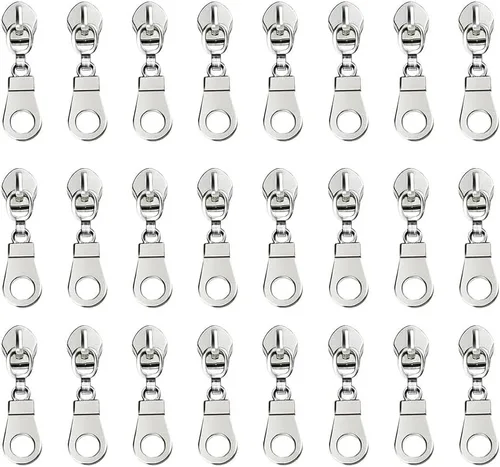 Miniatura 4 de Cremalleras #5, cremallera de nailon de dientes plateados de The Yard, cinta de cremallera de 24 yardas con 24 tiradores para manualidades