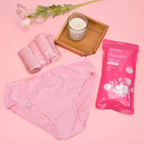 Miniatura 3 de Las mujeres desechables 100% algodón calzoncillos damas discreto ropa interior bragas para viajes hotel spa hospital estancias