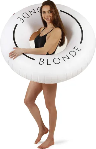 Miniatura 8 de Loteli Flotador de natación – Anillo de natación inflable minimalista estético Accesorio clásico para fiesta, sesión de fotos, diversión y Castaño