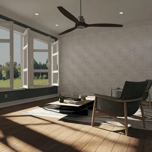 Miniatura 7 de Ekena Millwork WP20X20AHWH 19 5/8 pulgadas de ancho x 19 5/8 pulgadas de alto Asher EnduraWall Decorativo 3D Panel de pared cubre 2.67 pies cuadrados